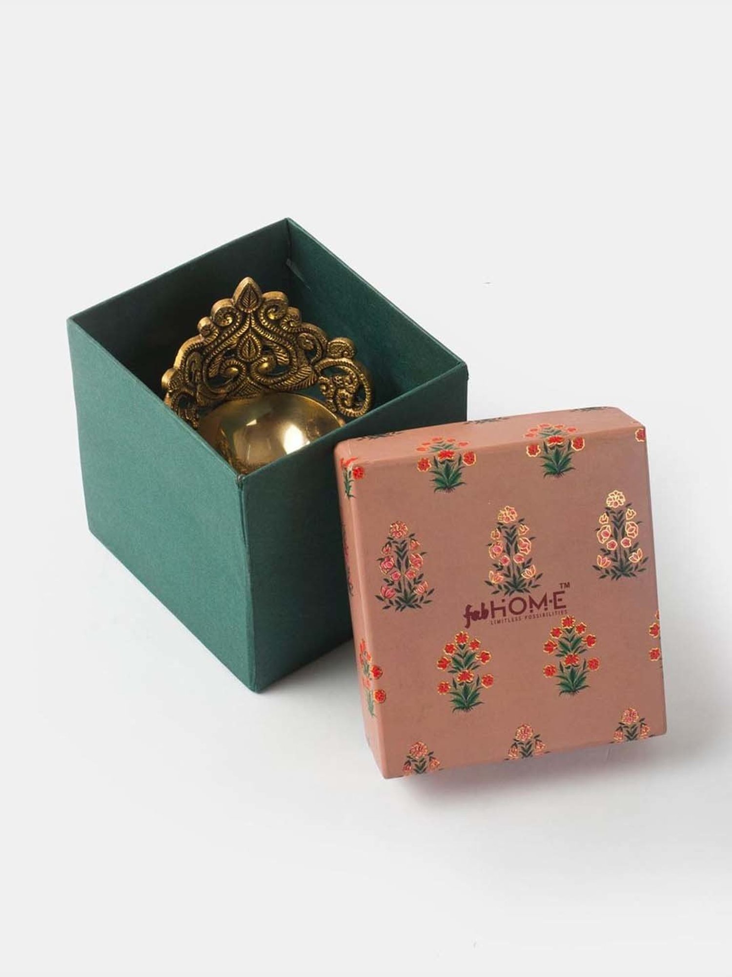 Fabindia Home Mehnoor Golden Metal Diya