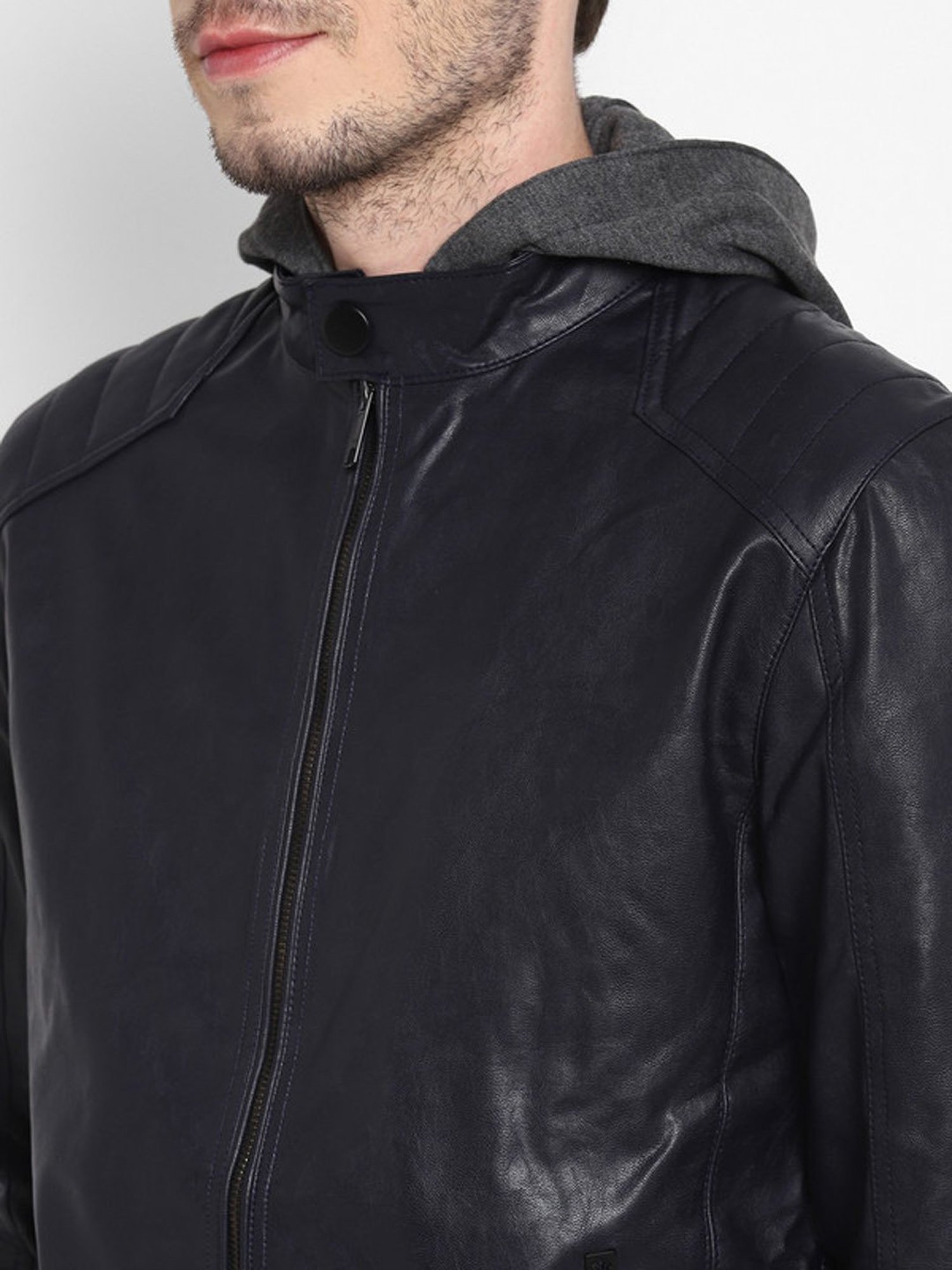 Turtle Black Regular Fit Hooded Jacket