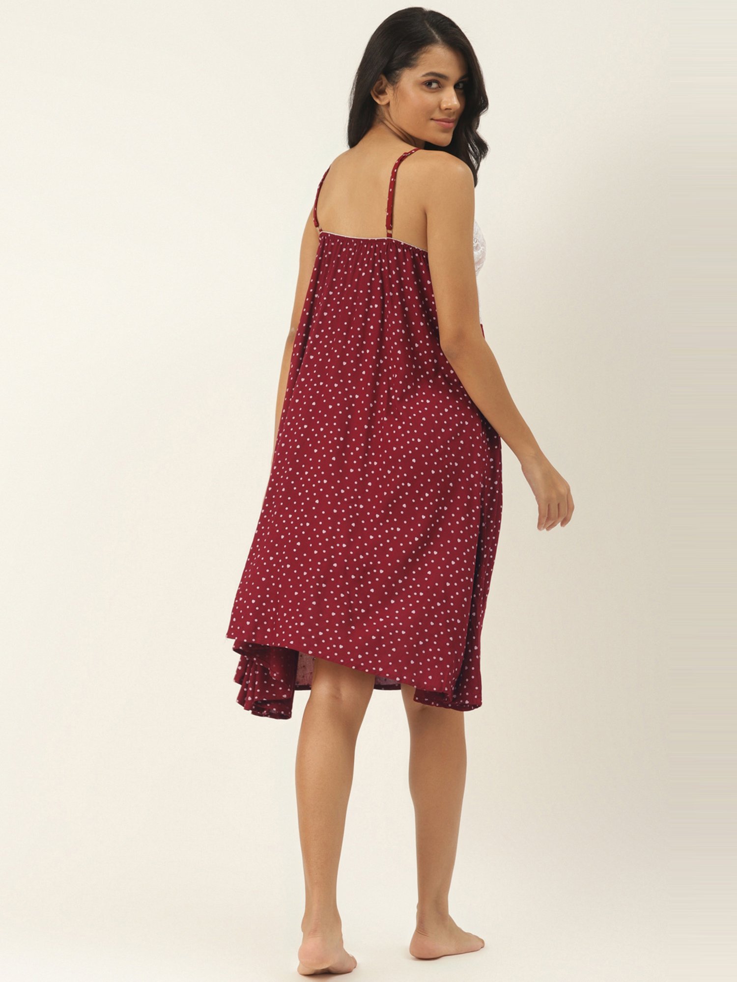 Ms.Lingies Maroon Printed Chemise