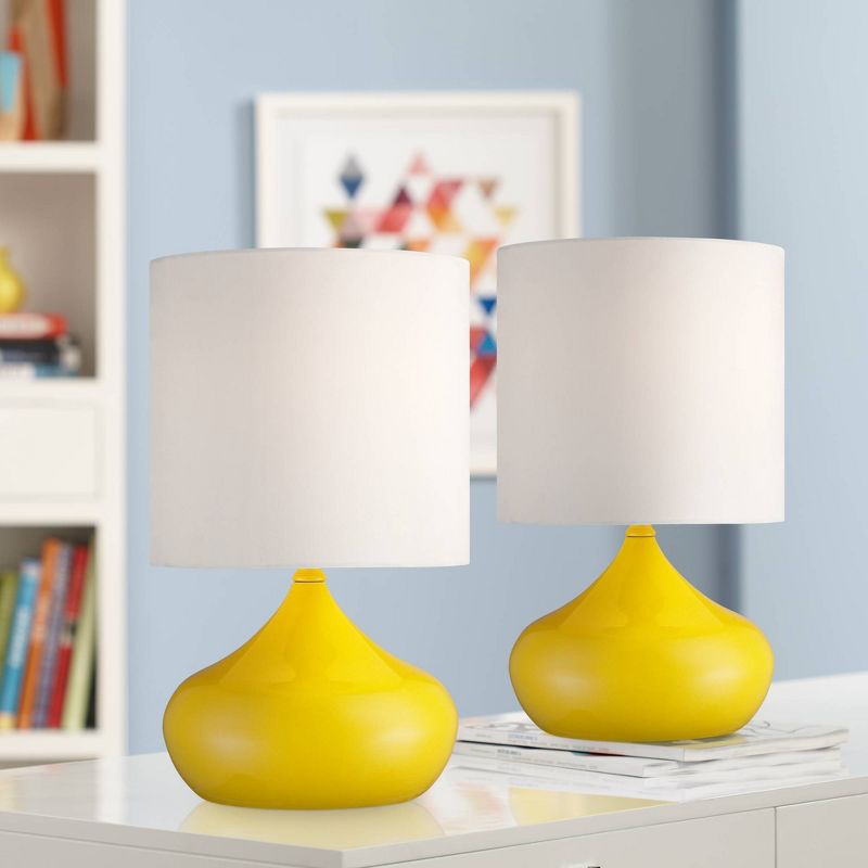360 Lighting Canary Yellow Droplet Accent Lamp Set of 2 w/ WiFi Smart Sockets