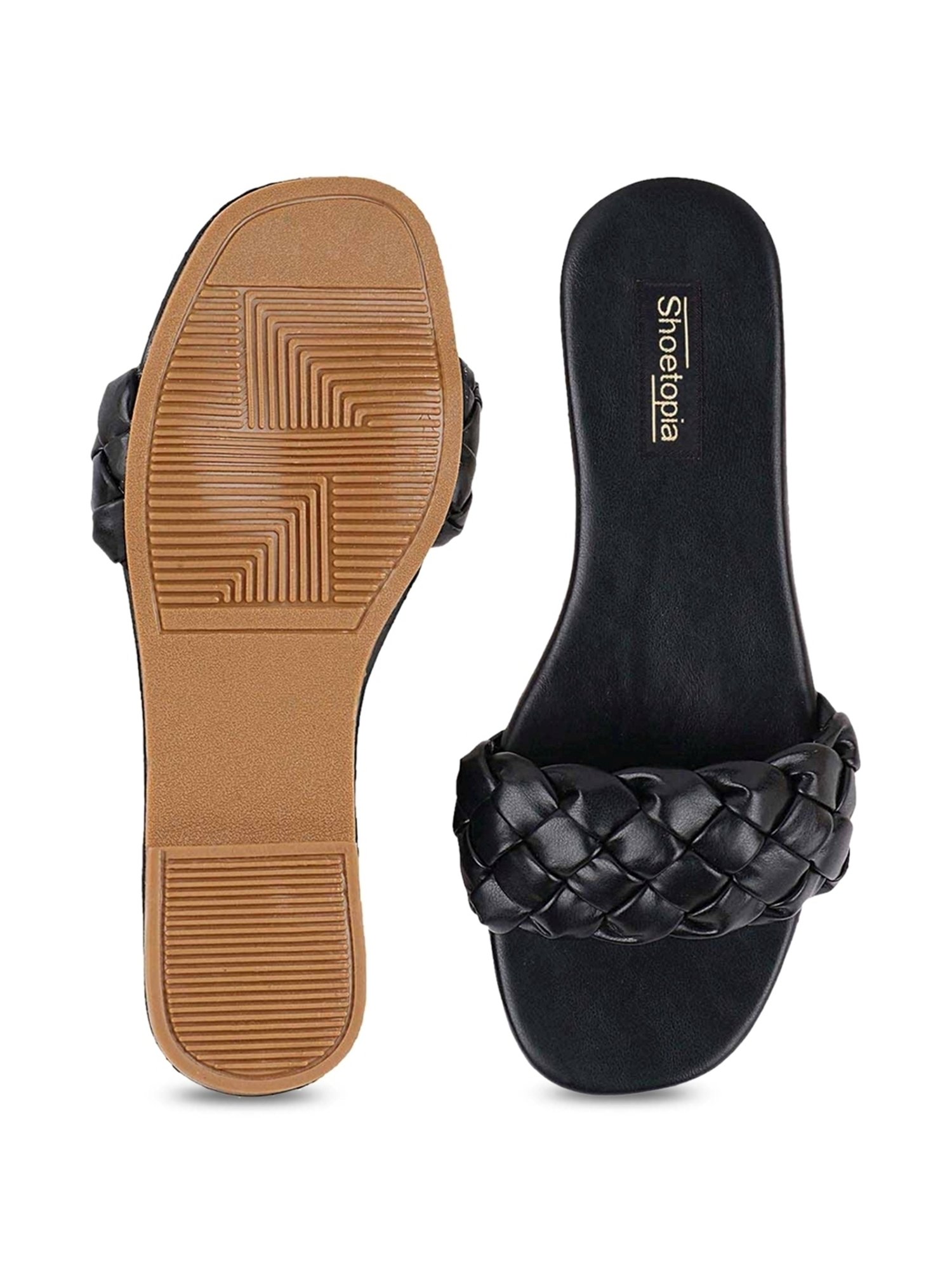 Shoetopia Women's Black Casual Sandals