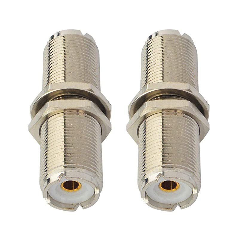 UHF Bulkhead Connector RF Coax Adapter UHF Female to UHF Female Connector SO239 Bulkhead Connector Low Loss Coax Adapter 45 cm Pack of 2