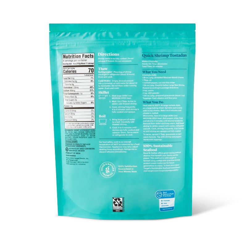 Large Tail Off Peeled & Deveined Raw Shrimp - Frozen - 41-50ct - Good & Gather™