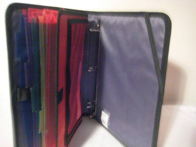 Case-It Slim 3 Ring Binder with Built-in Expandable Tab File, 1" Capacity, Elastic Closing, Assorted Colors