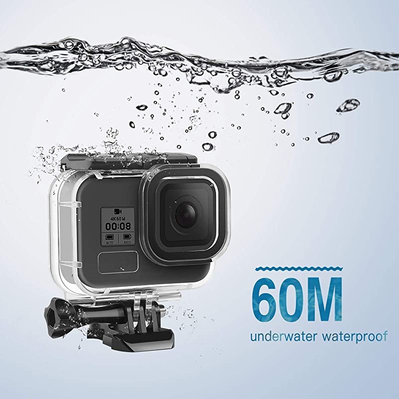 Double Lock Waterproof Housing for GoPro Hero 2018/7/6/5 Black, Protective 45m Underwater Dive Case Shell with Bracket Accessories for Go Pro Hero7 Hero6 Hero5 Action Camera