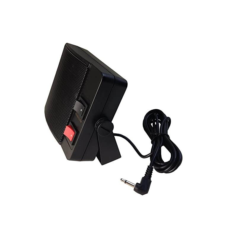 TW08L Type CB EXTENAL Speaker for Mobile Transceiver CB Radio with Swivel Bracket 10W 18M Cable with 35mm Mono L Type Plug Noise Filter Switch Mute Switch 8dB