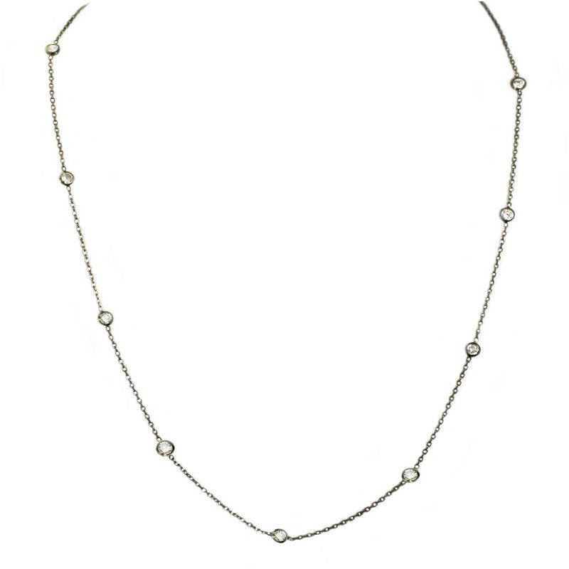 Women's Zirconite 10-Station Cubic Zirconia Necklace - Black (36")