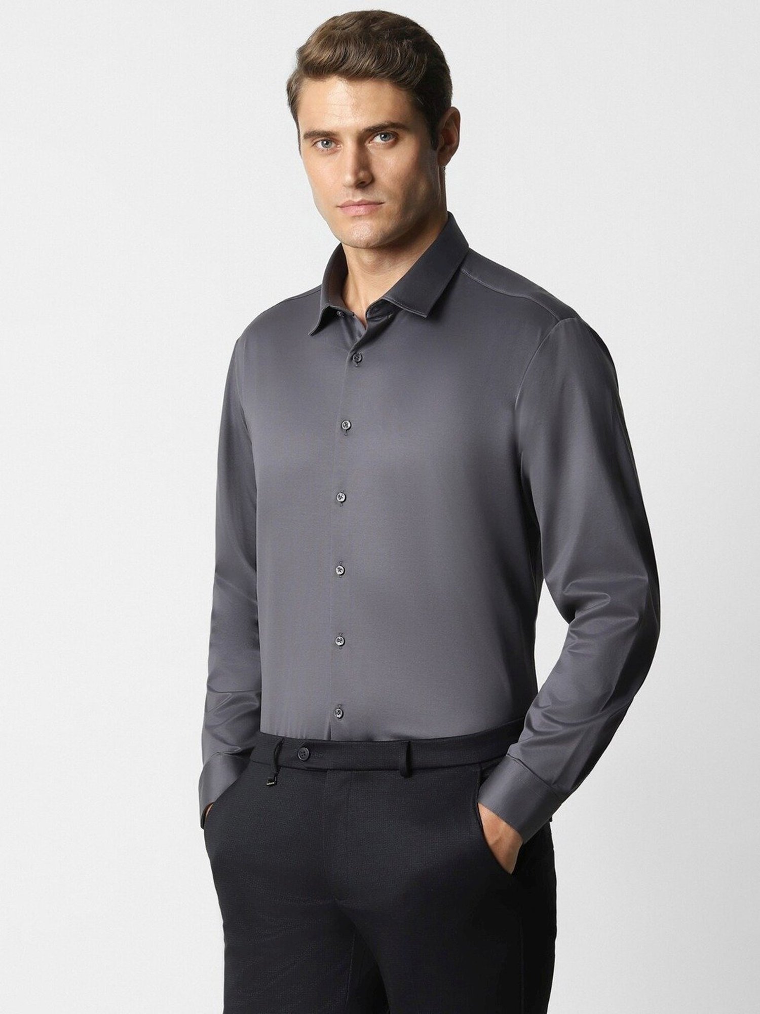 Arrow Sport Dark Green Cotton Slim Fit Shirt