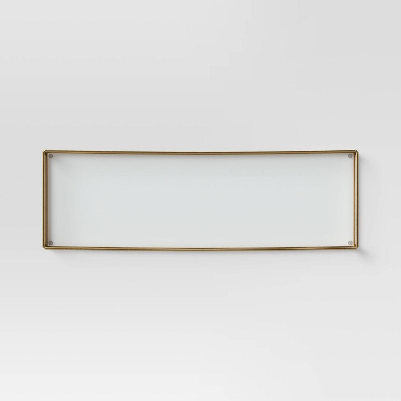 16" x 5" Decorative Metal Glass Tray Gold - Opalhouse™