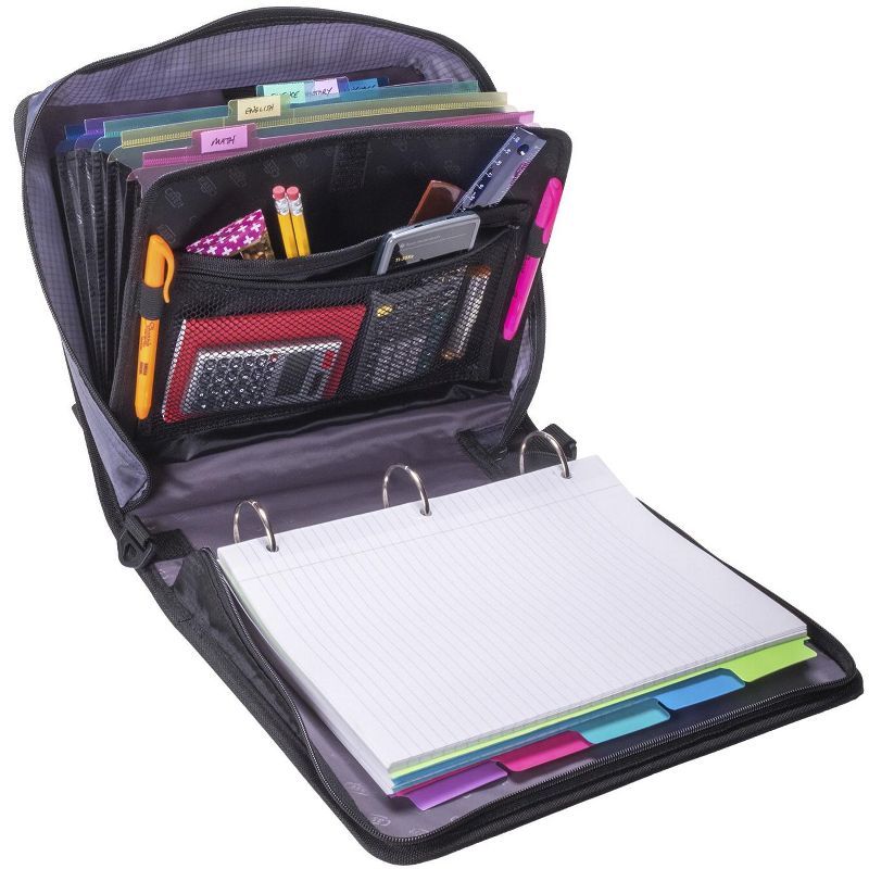 Case-it The X-Hugger Zipper Binder with Tab File, 2 Inch O-Ring, Black