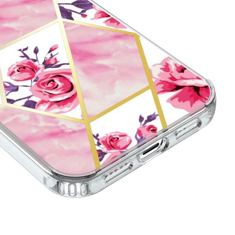 Fusion Protector Marbling Hard Hybrid Electroplated TPU Cover Case For Apple iPhone 12 Pro (6.1") - Pink