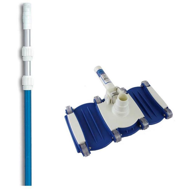 Hydrotools 8150 Swimming Pool Vacuum Cleaner Vac Head w/ 7'-21' Telescopic Pole