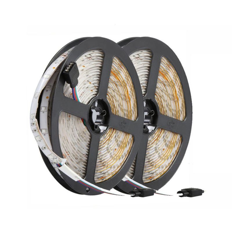 10M 300Leds 3528 Smd 2X 5M Rgb Led Light Strip + 24 Key Ir Remote Controller Non-Waterproof Dc12V 60Leds/M Flexible Lighting Ribbon Tape Us Plug
