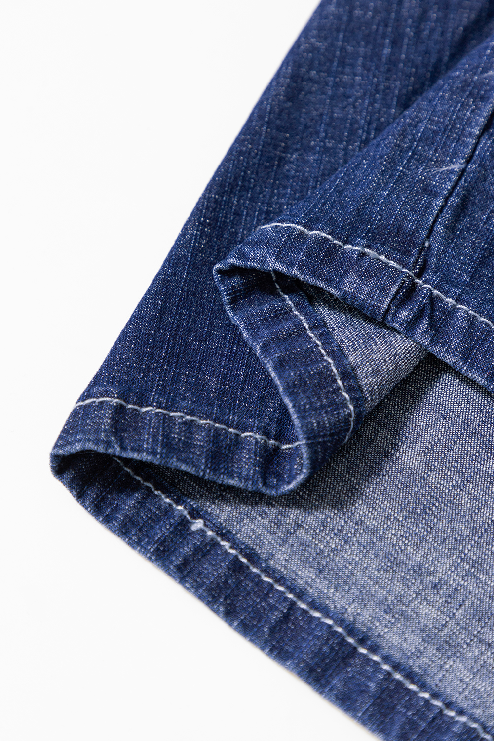 Dark Blue Plus Size Stitching Washed Flare Jeans