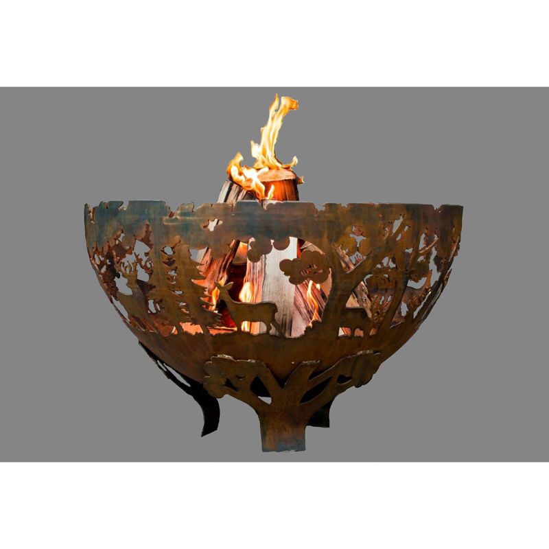 Large Laser Cut Wildlife Fire Bowl - Esschert Design
