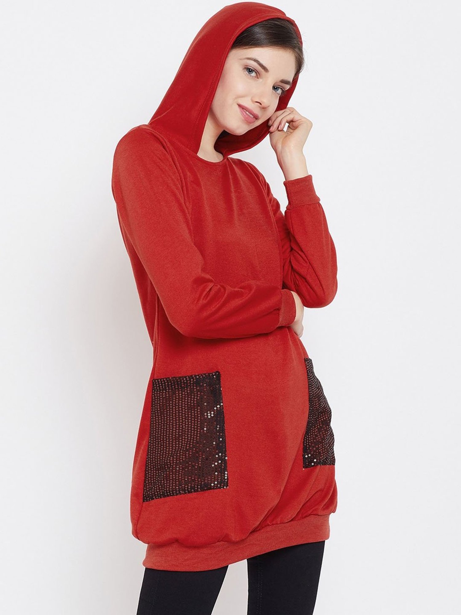 Belle Fille Red Embellished Sweatshirt