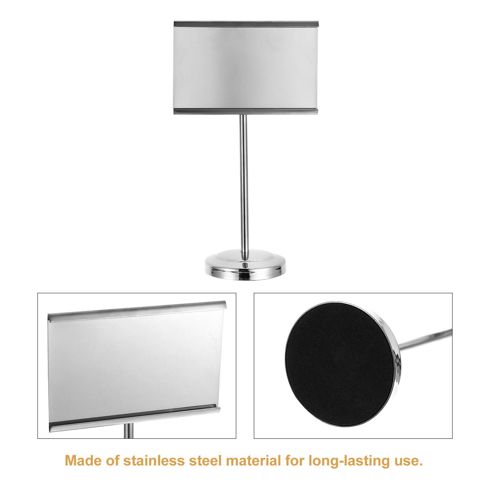 1pc Stainless Steel Menu Stand Stable Table Number Stand  for Hotel Restaurant