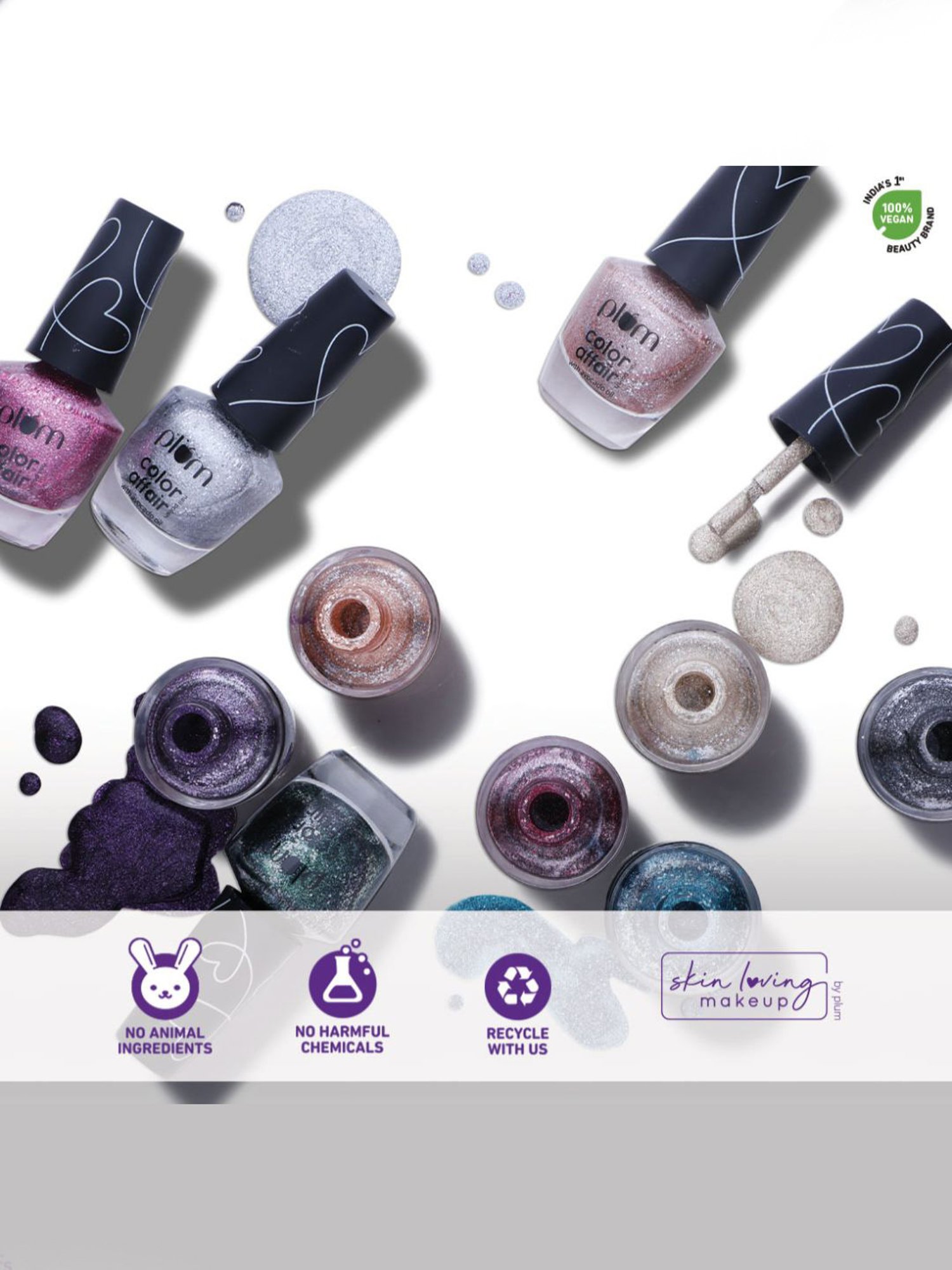 Plum Color Affair Nail Polish Black Blaze 170 - 11 ml