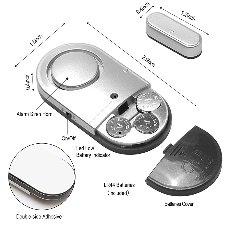 Door Window Alarms  120db Pool Alarms for Inground Pools Magnet Triggered Door Security Alarms for Home