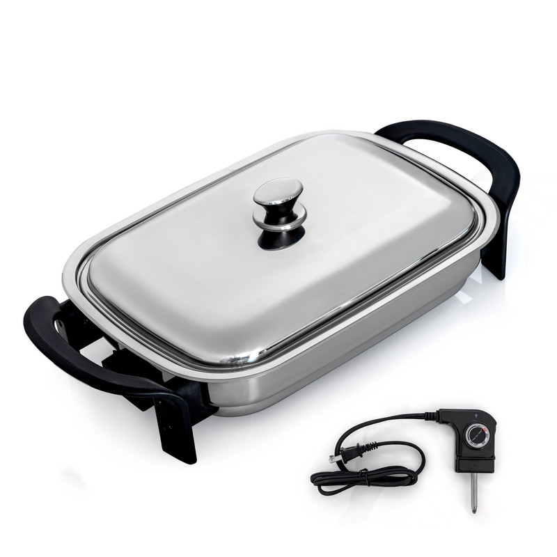 MAXAM® T304 Stainless Steel 16" Rectangular Electric Skillet