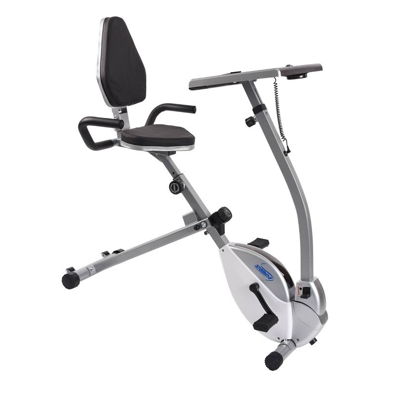 Stamina 2-in-1 Recumbent Cycling Workstation/Standing Desk - Chalk White
