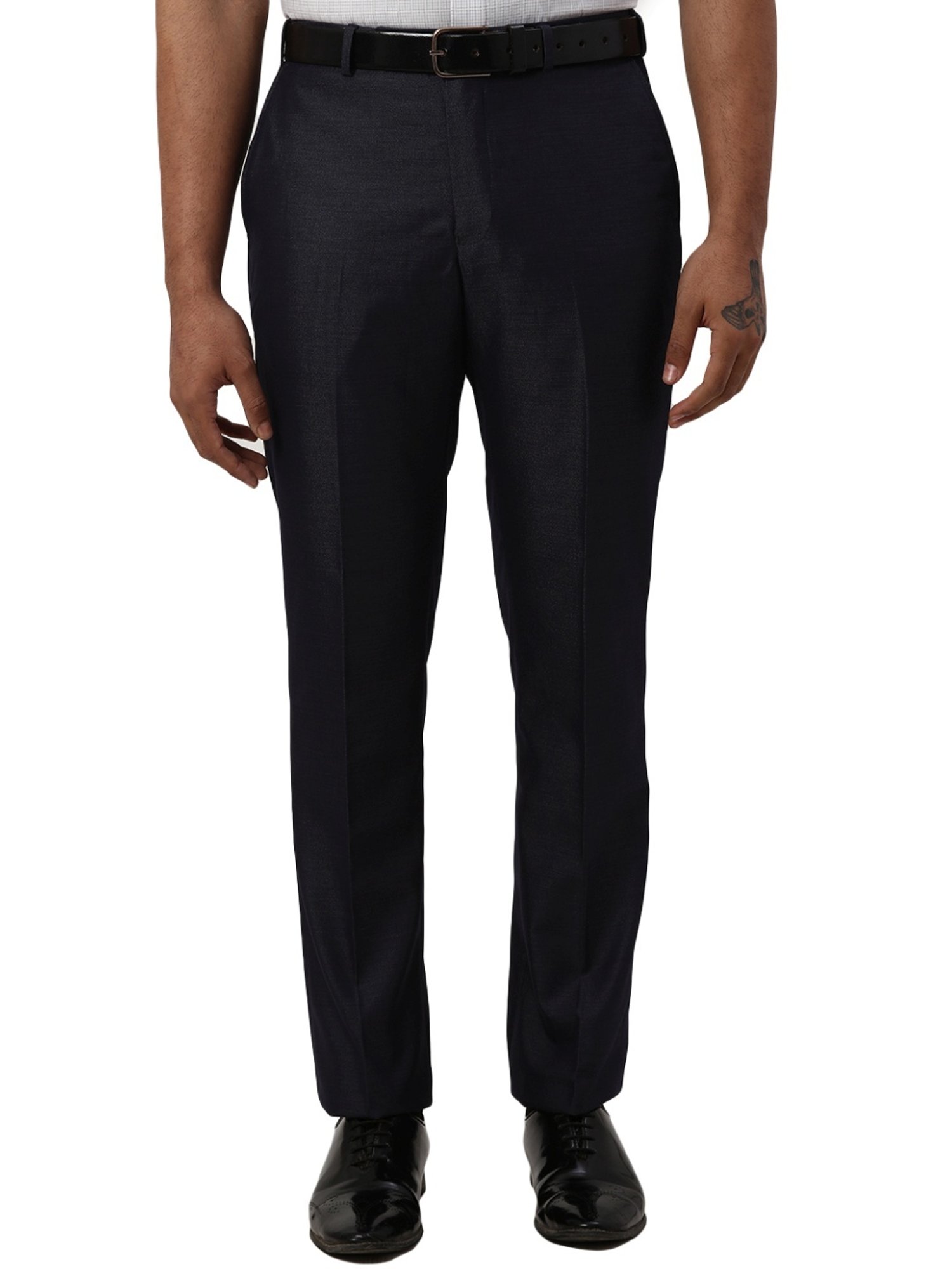 Park Avenue Blue Regular Fit Trousers