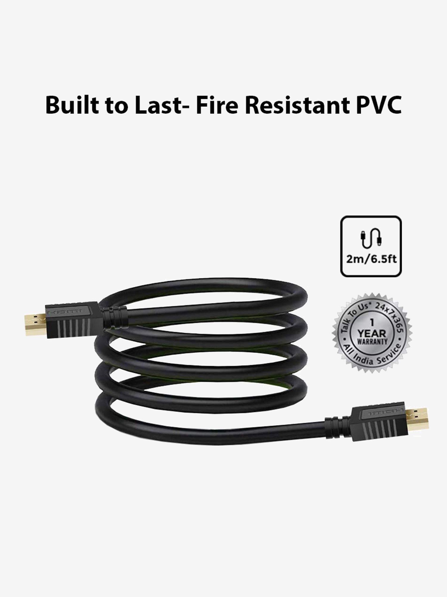 ULTRAPROLINK 2M High-Speed HDMI Cable with Screen Cleaning Kit (UL1029-0200, Black)