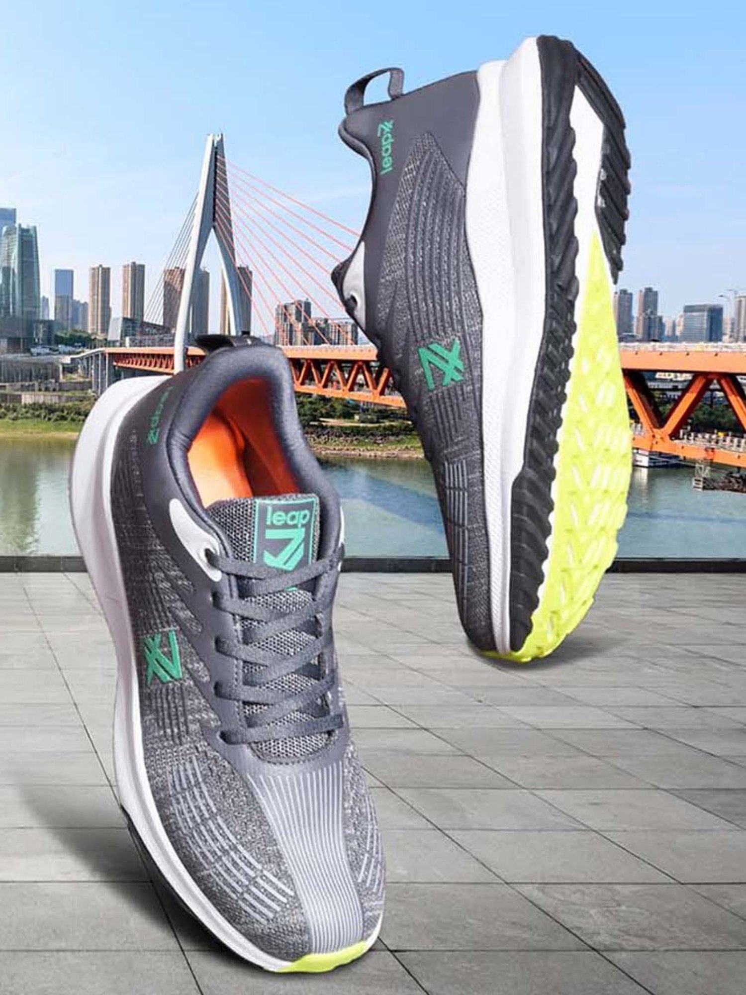 Leap7X by Liberty Men's Grey Running Shoes