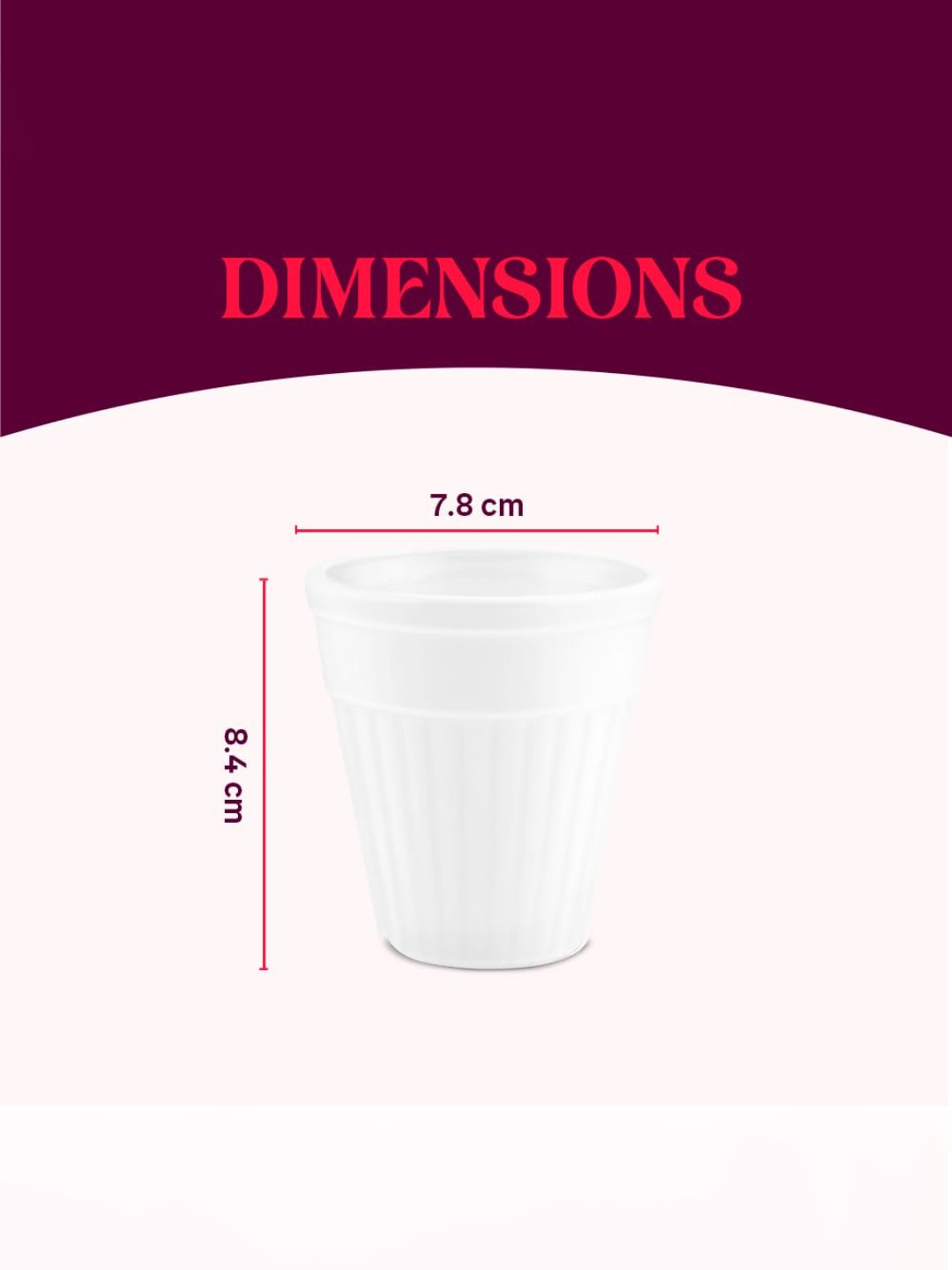 Larah by Borosil White Ceramic Opalware Mug - Set of 6 200ml