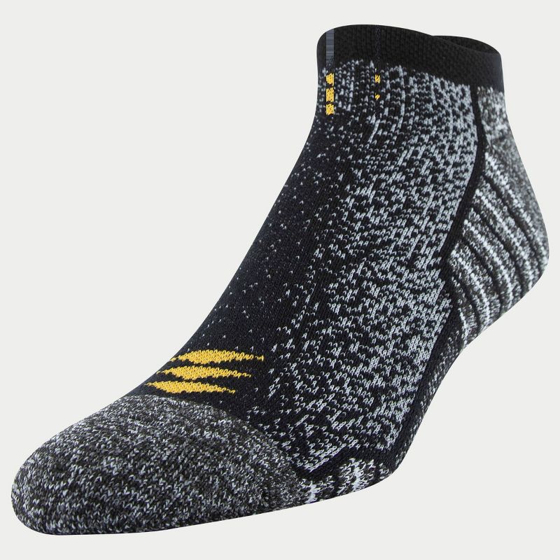 PowerSox Men's Sport 6pk Fade No Show Athletic Socks  - Black/Red 6-12.5