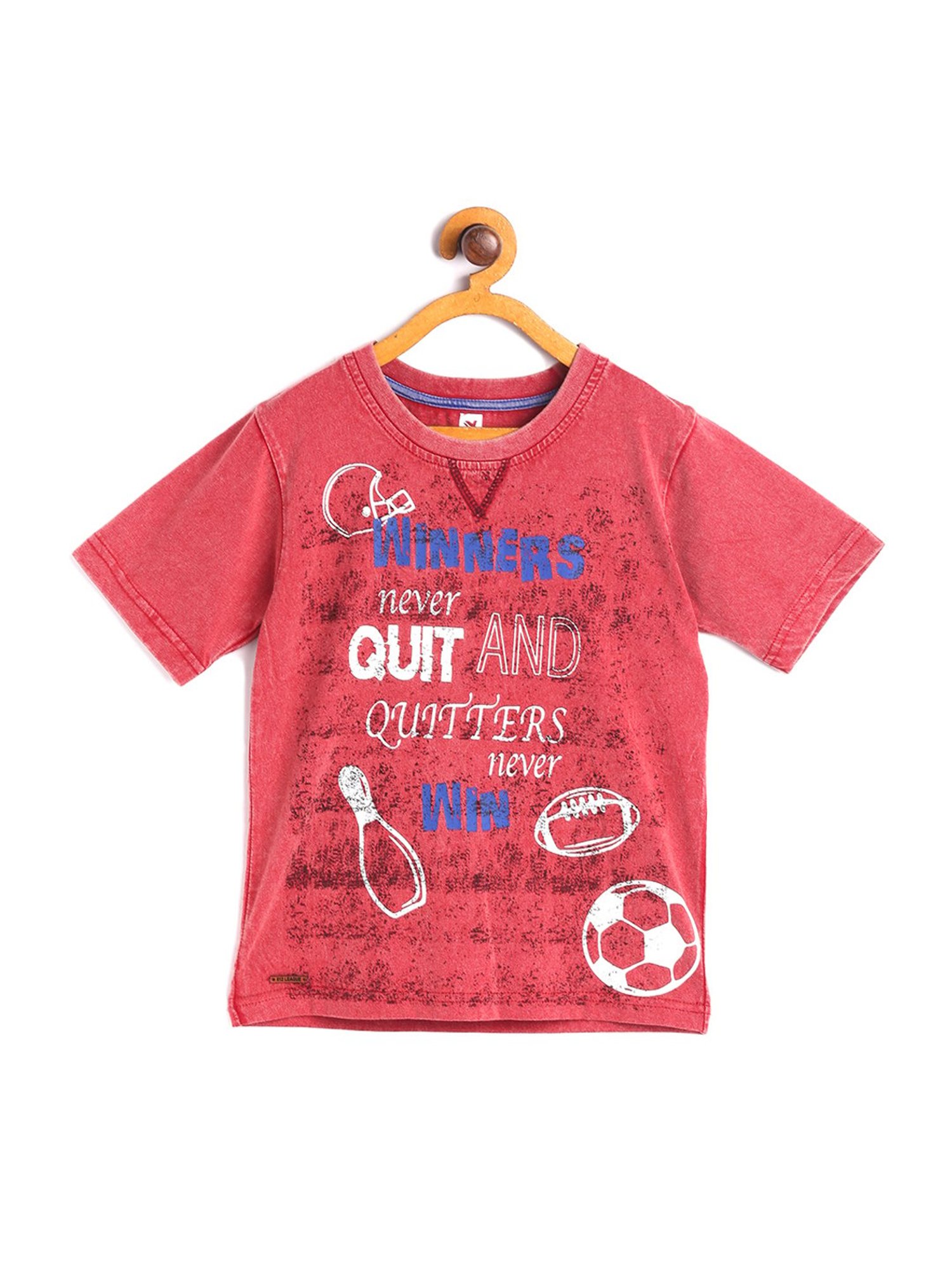 612 League Boys Red Printed T-Shirt