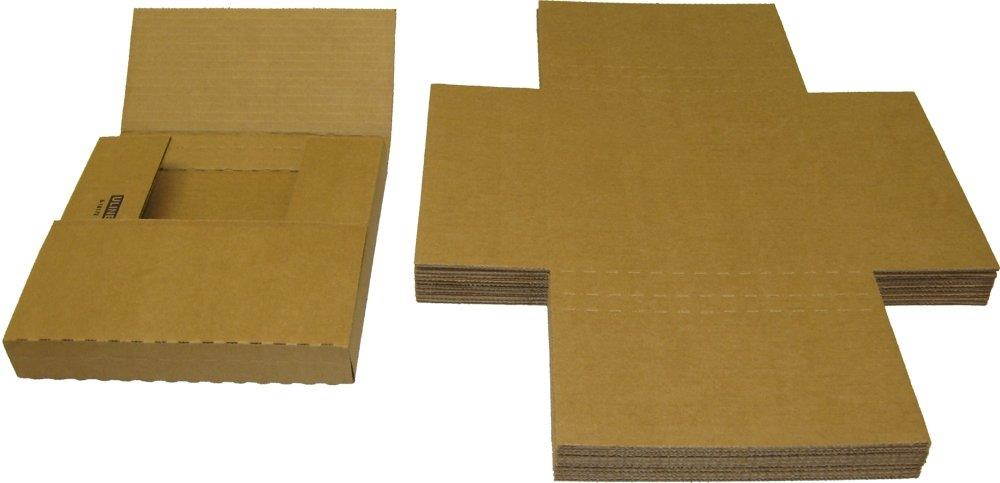 7" 45RPM Vinyl Record Shipping Mailers - Adjustable Multi-Depth Kraft Brown - Holds 1 to 12 7" Vinyl Records #07BC01VD  (Qty: 10)