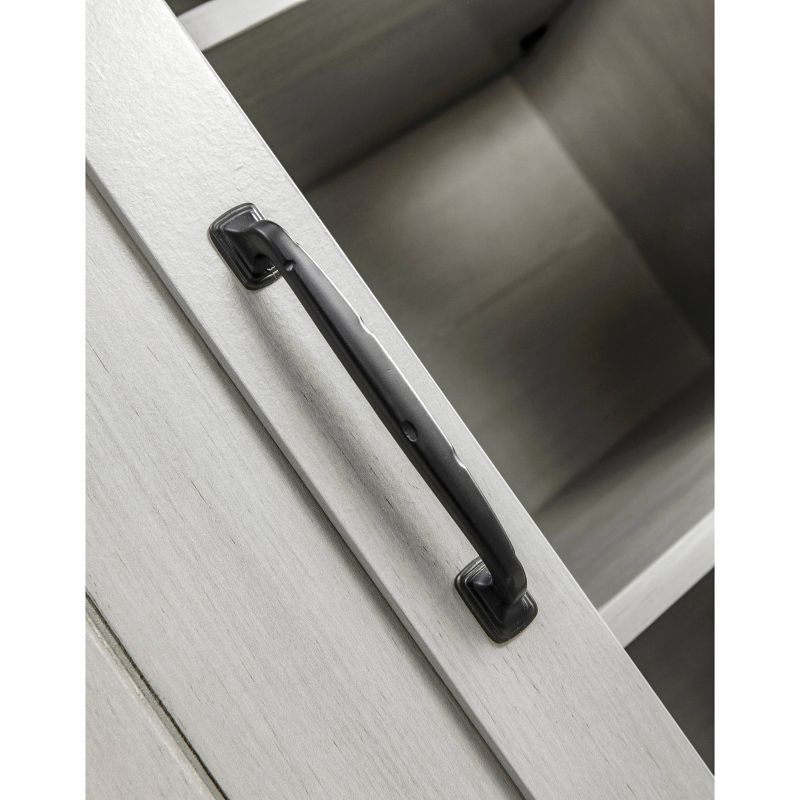 32" TV Stand For TVs up to 40" Saw Cut Off White with Dark Walnut Desktop - Home Essentials