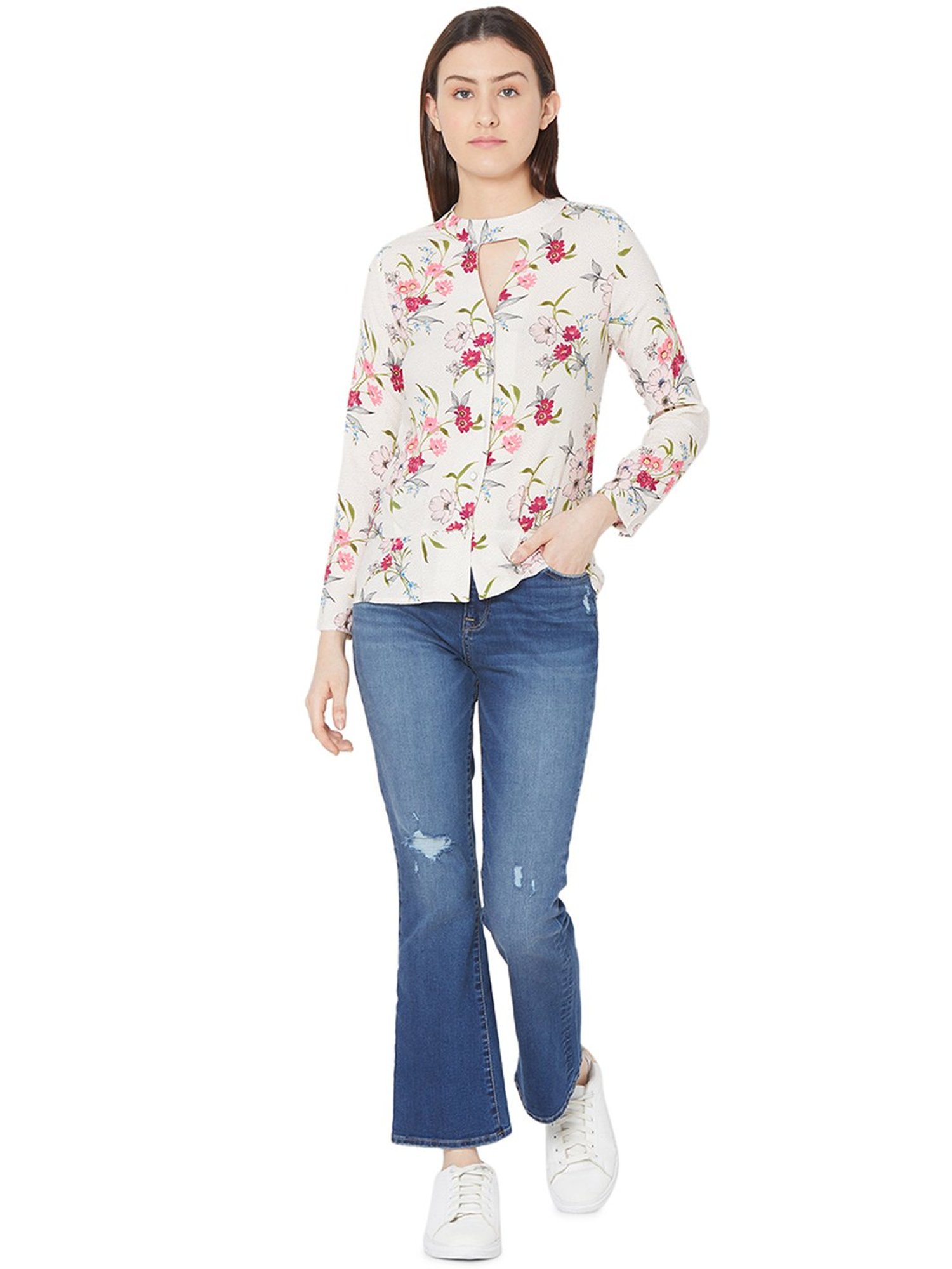 Spykar Ecru Printed Top