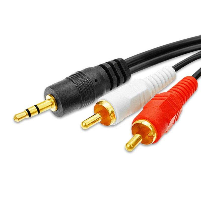 3.5 MM Male Jack to AV 2 RCA Male Stereo Music Audio Cable Cord AUX for Mp3 Pod Phone TV Sound Speakers X