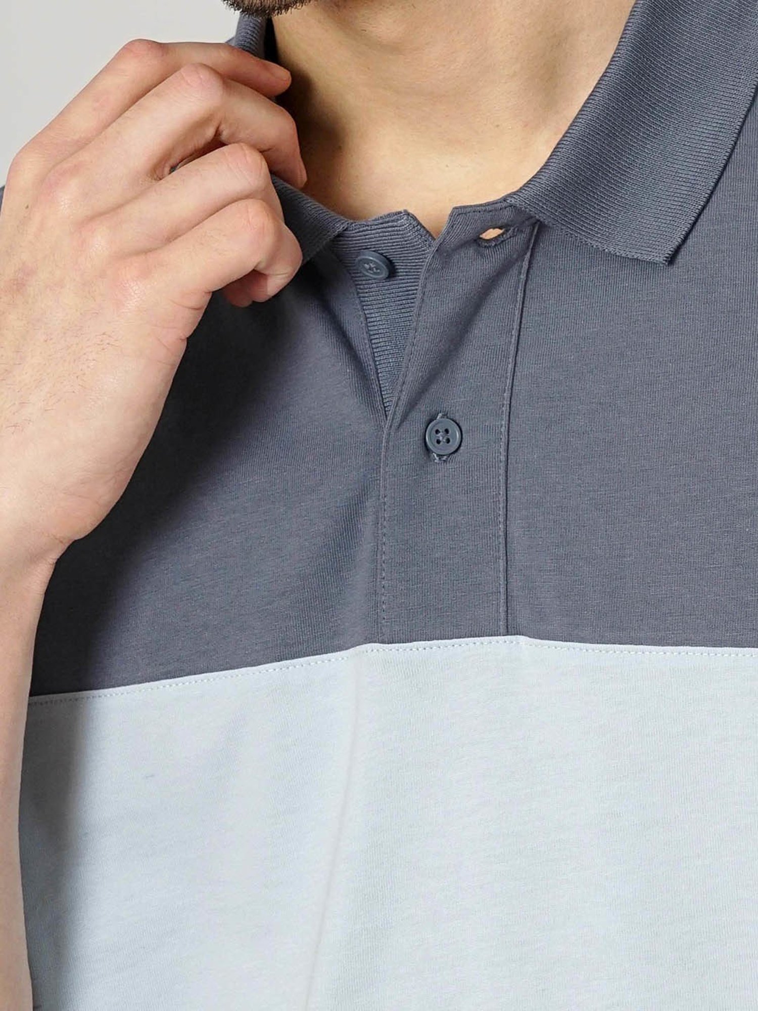 celio* Blue Regular Fit Cotton Polo T-Shirt