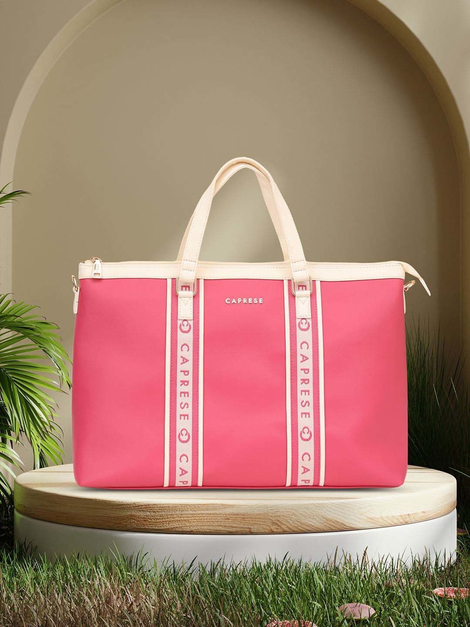 Caprese Trinity Laptop Bag Large Fuchsia Women Handbag | Office Handbag | The Kiara Collection