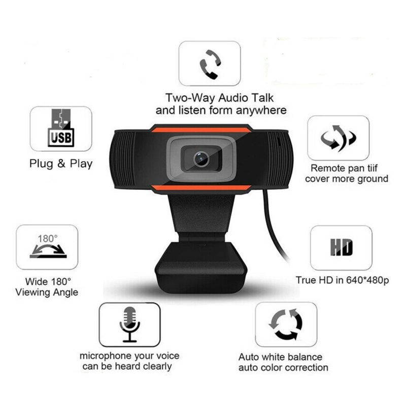 30 Degrees Rotatable 2.0 HD Webcam 1080p USB Camera Rotatable Video Recording Web Camera With Microphone For PC Laptop Desktop Video
