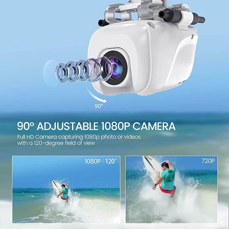 D58 GPS Drone with Camera for Adults 2K FHD, 5G WiFi Live Transmission, FPV RC Quadcotper for Beginner/Expert, Auto Return, 120 Angle Adjustable 90&deg; Lens, 18mins Flight Time, Follow Me