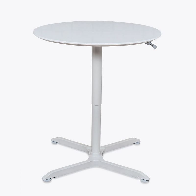Luxor 32 Round Height Adjustable Caf'e Table, White LX-PNADJ-32RD