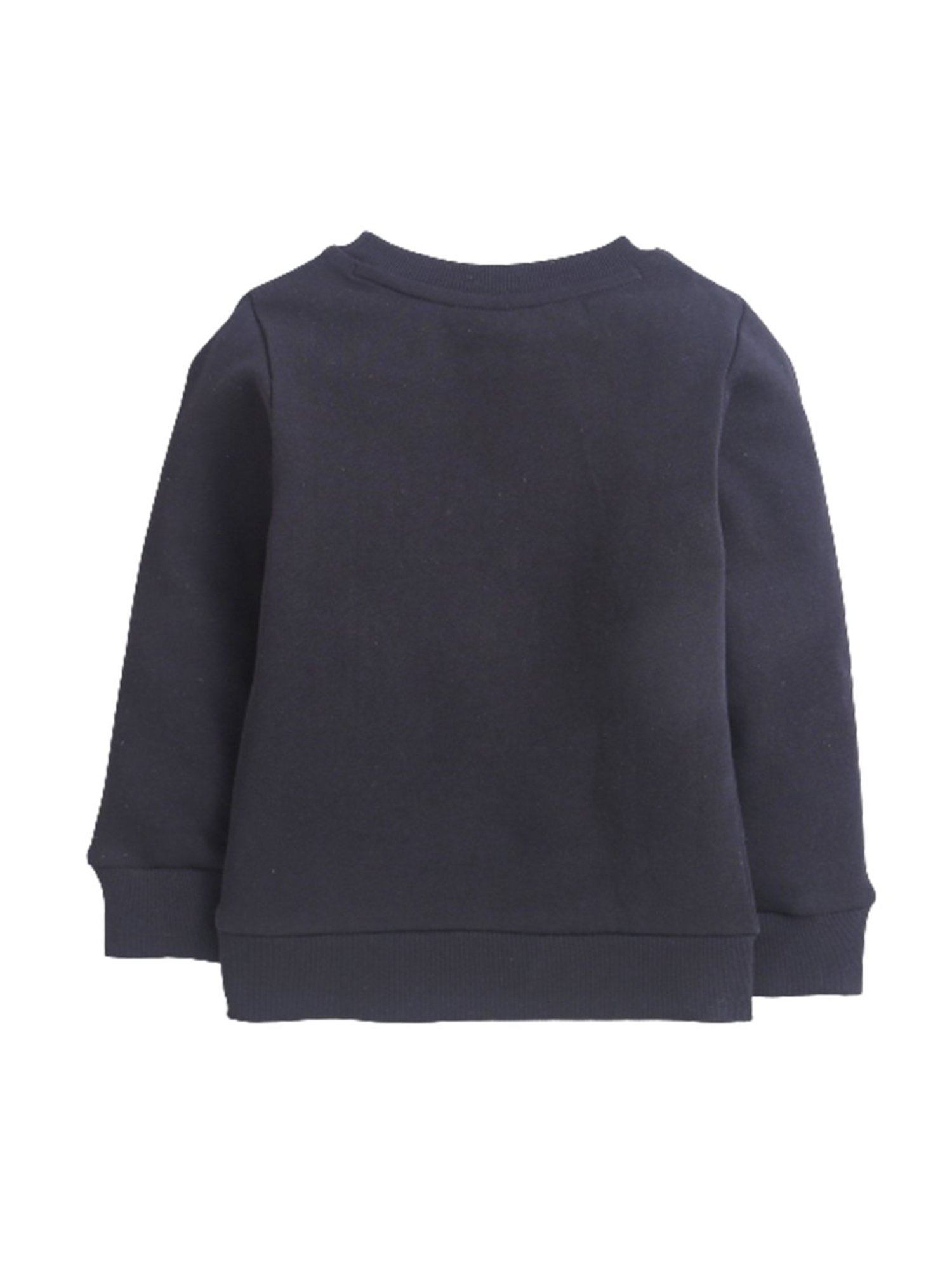 Nino Bambino Kids Black Solid Full Sleeves Sweatshirt