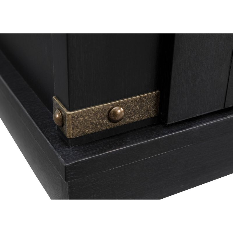 54" Sliding Doors TV Stand For TVs up to 60" Charcoal - Home Essentials