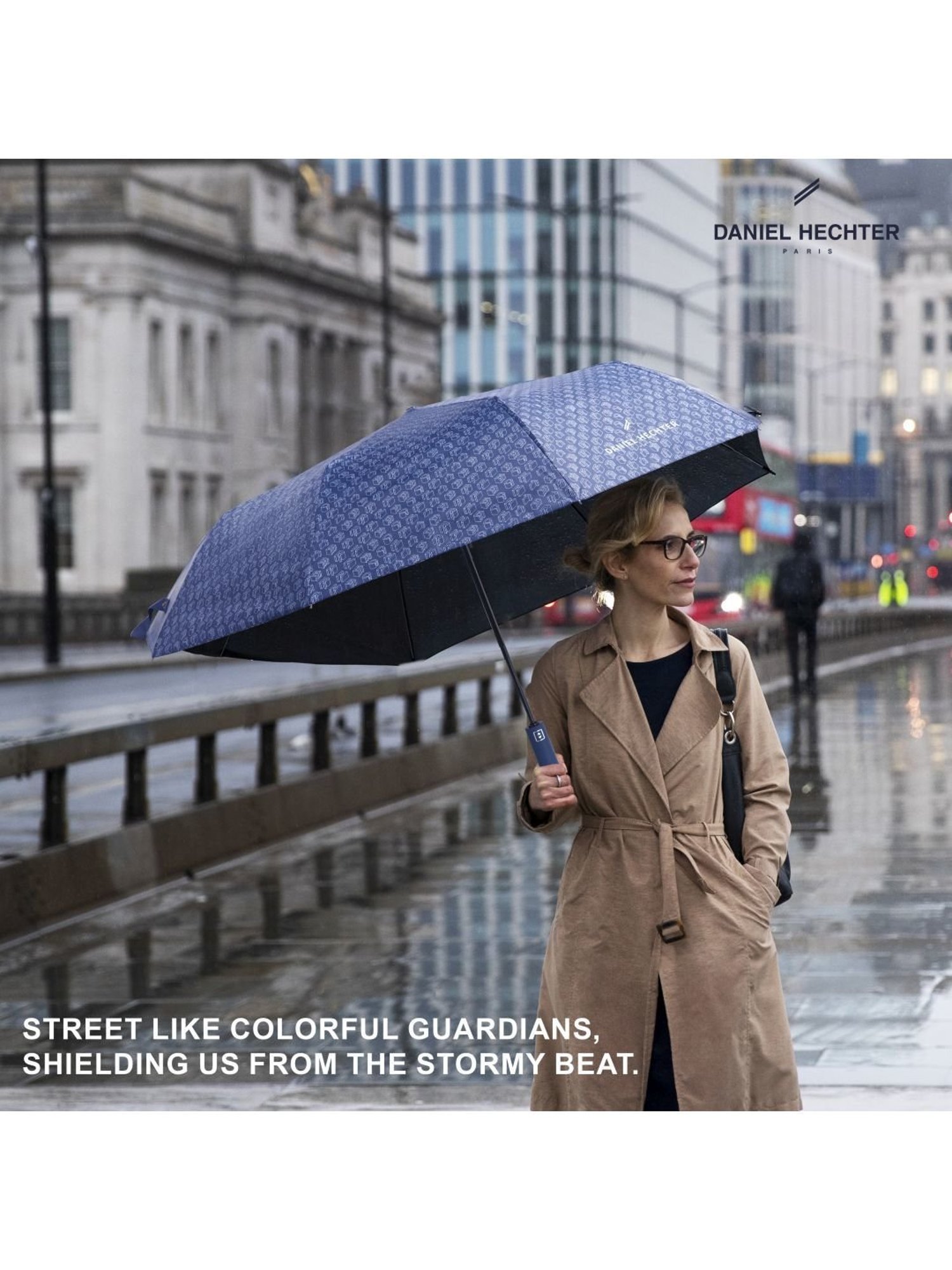 Daniel Hechter Auto Open & Close UV Protection Navy Umbrella