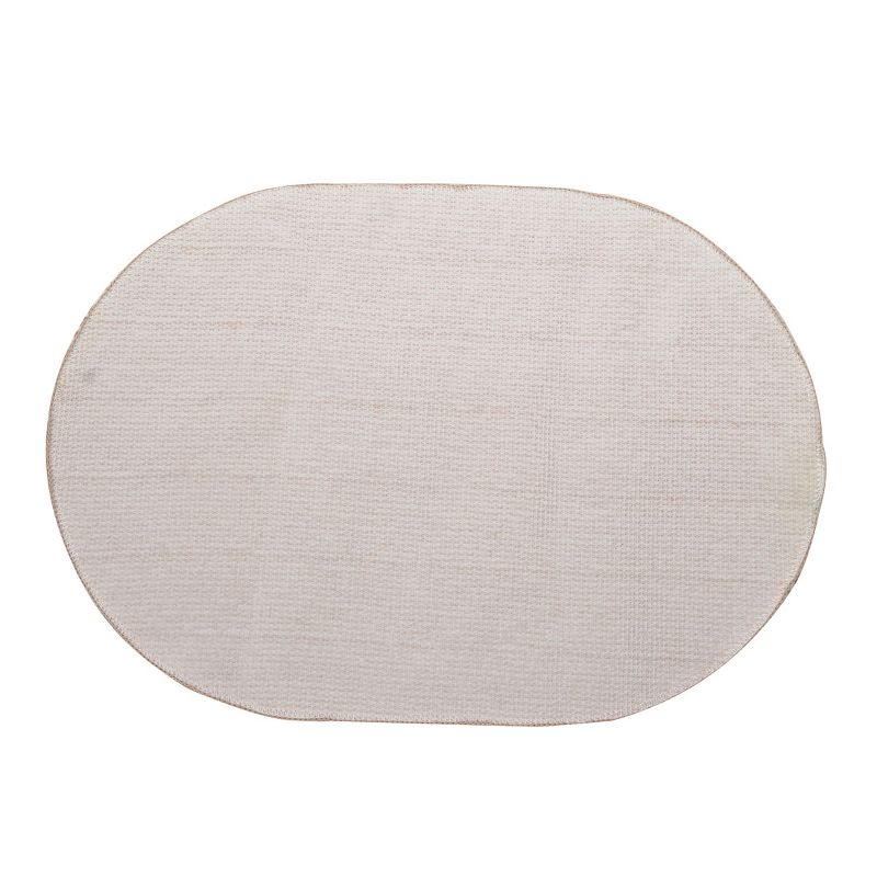 1'6"x1'9" Oval Indoor and Outdoor Other Fibers Floor Mat Brown - PiccoCasa