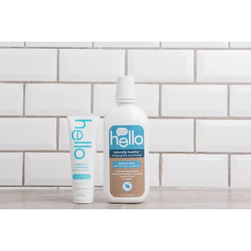 hello Antiplaque and Whitening Fluoride Free Toothpaste , sls Free and Vegan , 4.7oz