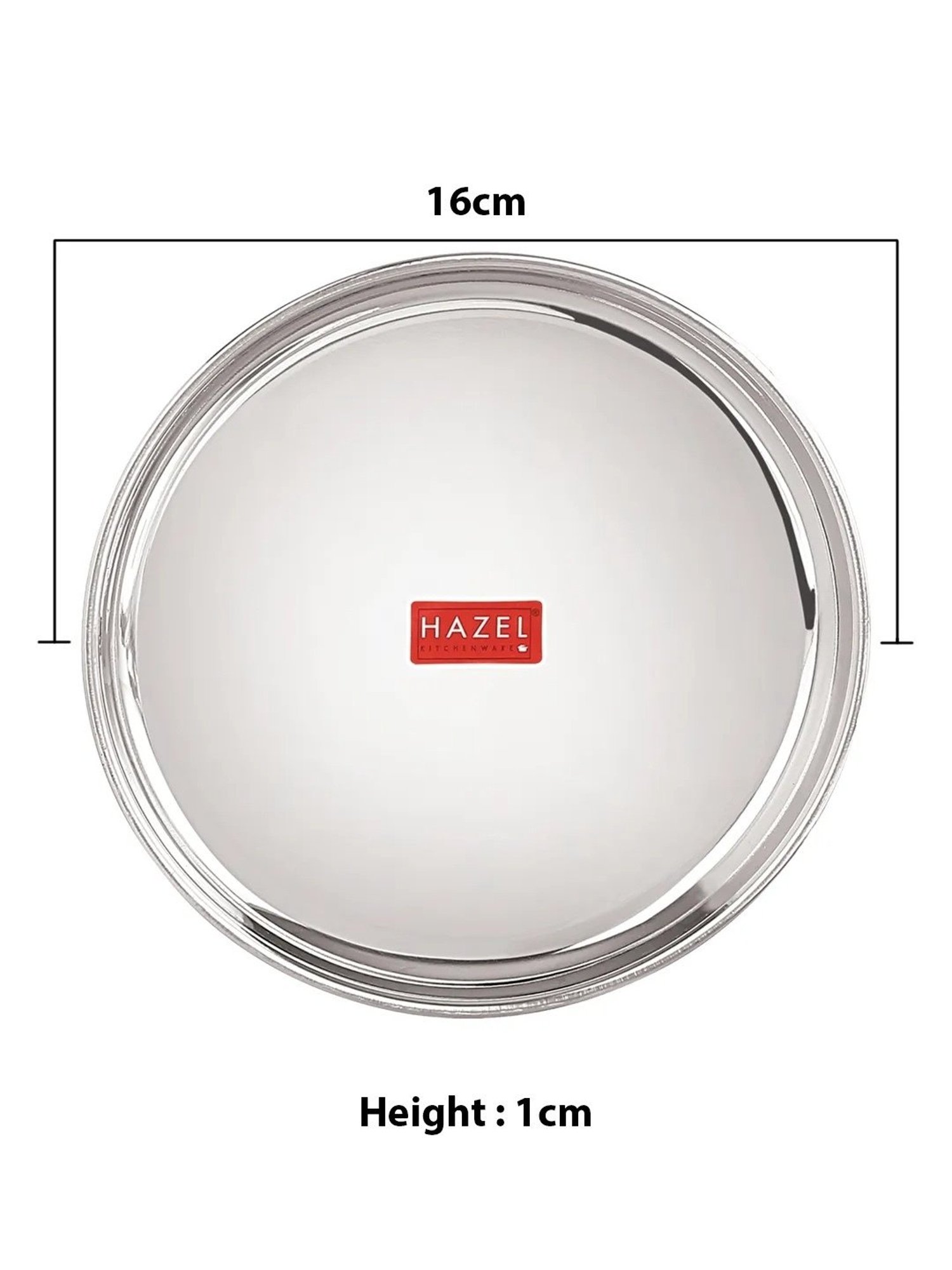 HAZEL Silver Stainless Steel Snack Plates With Mirror Finish