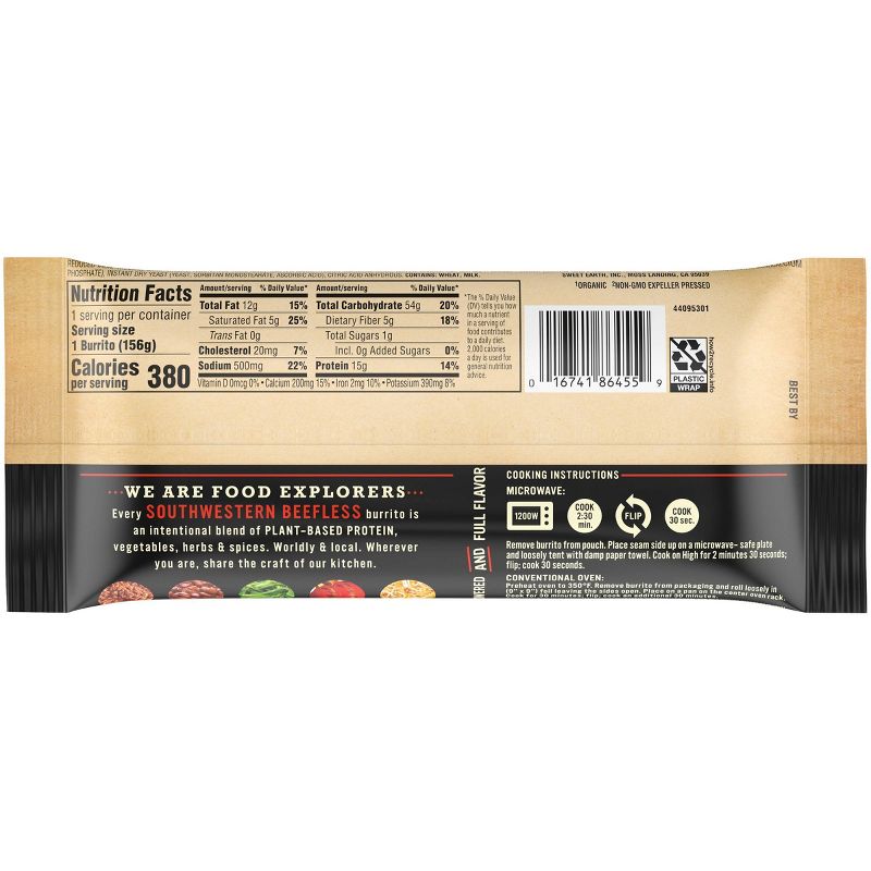 Sweet Earth Frozen Southwestern Beefless Burrito - 5.5oz