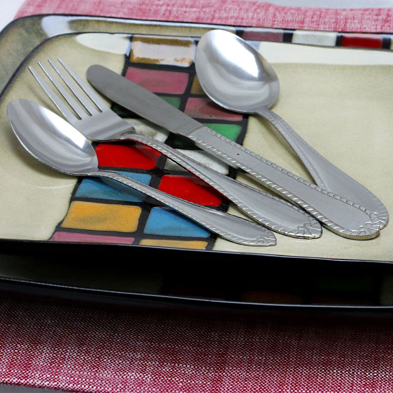 41pc Stainless Steel Zehira Frost Silverware Set - Cambridge Silversmiths