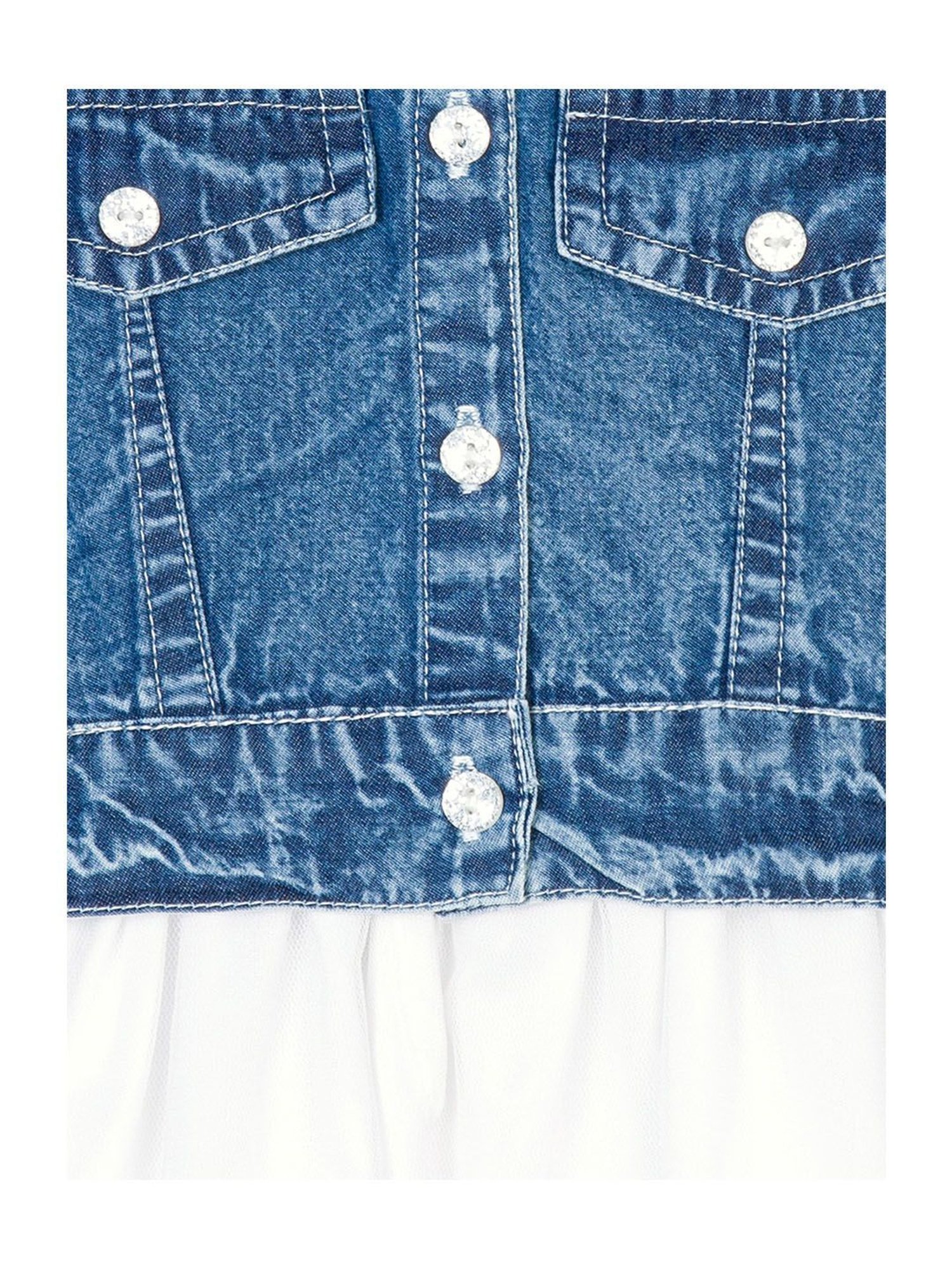 Budding Bees Kids Blue Solid Dress