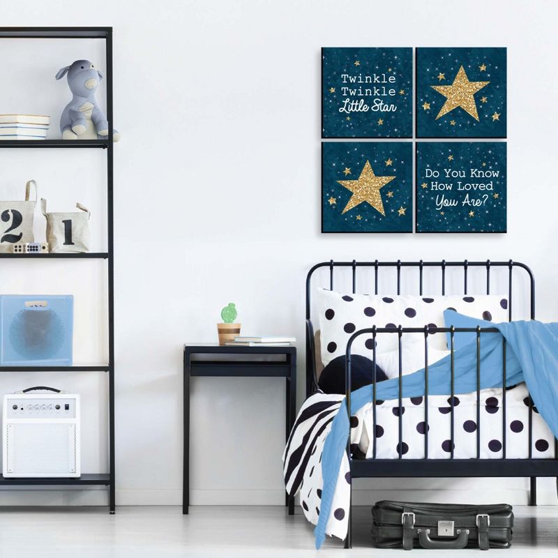 Big Dot of Happiness Twinkle Twinkle Little Star - Kids Room, Nursery & Home Decor - 11 x 11 inches Nursery Wall Art - Set of 4 Prints for baby's room